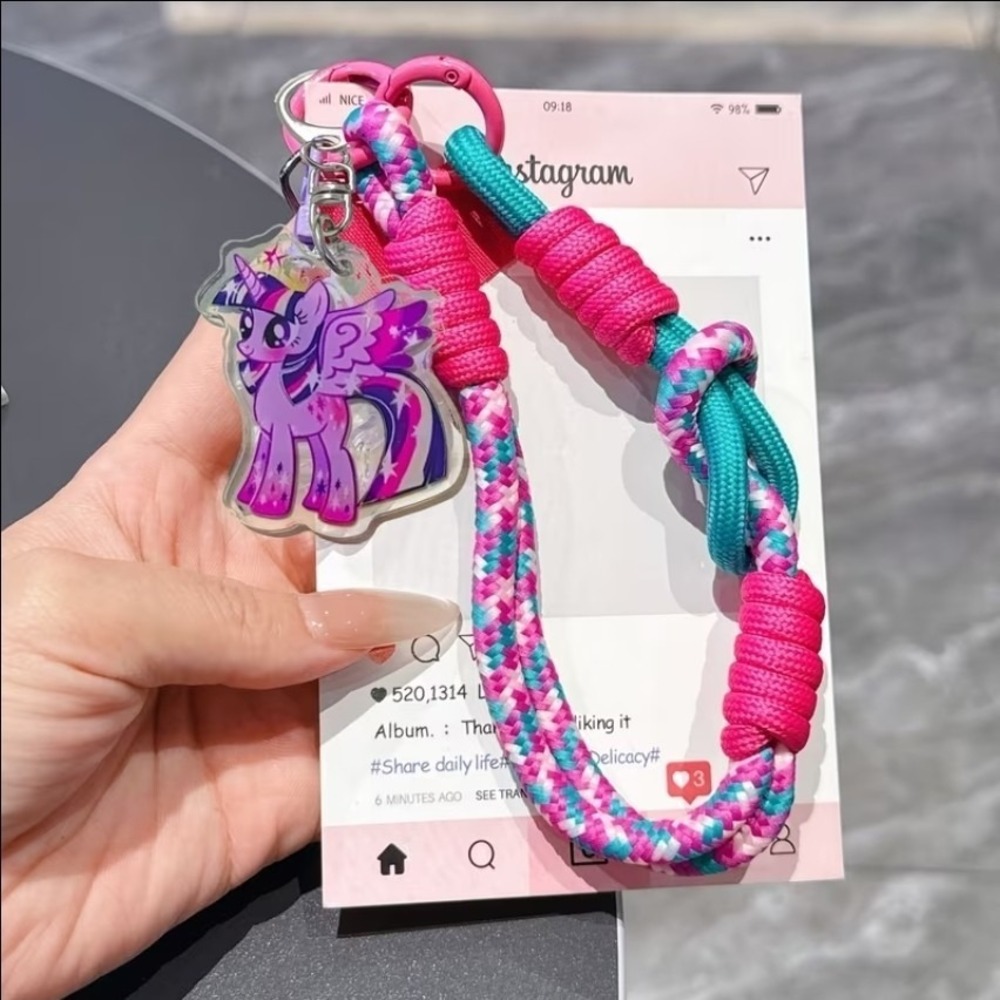 My Little Pony Twilight Sparkle Phone Lanyard Charm Braided Rope Keychain MLP